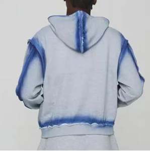 Pull à logo personnalisé sweats à capuche surdimensionnés et lourds pour hommes 350 Gsm Streetwear sweat à capuche zippé tie dye pour hommes - Product Image 2