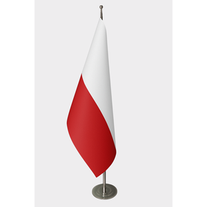 Official Indoor Poland <b>Flag</b>-Digital Printing Aluminum <b>Pole</b> Cloth Pennant Satin & Plastic/Polyester Materials - Product Image 1