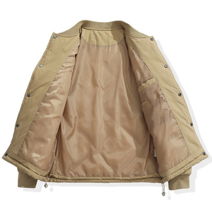 Doudoune matelassée de sport surdimensionnée pour hommes, veste d'hiver en laine à col montant et fermeture éclair, résistance à l'eau - Product Image 5