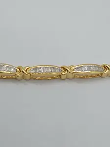 สร้อยข้อมือเทนนิสมอยส์ซอไนท์ทรงกลม12กะรัตสำหรับทุกเพศชุบทองสีเหลืองเงินสเตอริงสำหรับงานแต่งงานของขวัญงานหมั้น - Product Image 2