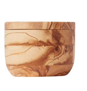 Cave à sel en bois d'acacia naturel et boîte de rangement pour épices couleur marron foncé Cave à sel et à poivre ronde Ustensiles de cuisine - Product Image 3