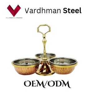 Ensemble de cornichons à triple bol en cuivre avec logo personnalisé, cuivre traditionnel, charme moderne, obtenez votre cornichon frais, bols à cornichons - Product Image 5