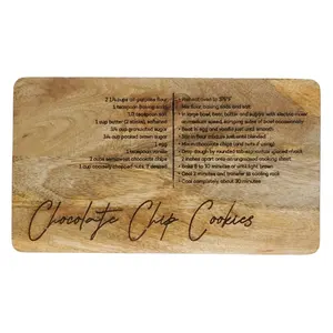 Planche à découper en bois rectangulaire CNC avec recette de biscuits hacher la pizza servant à couper le fromage planche polyvalente dans la planche à mangue