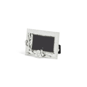 Mini Silver Hammered Photo <b>Frame</b> with Blossom Accent Elegant 2x3 Decorative <b>Picture</b> <b>Frame</b> Modern Gift for Desk or Display - Product Image 3