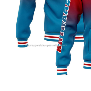 Vente en gros de veste universitaire en laine 100% pour hommes, coupe-vent respirant, streetwear tendance, broderie à col montant - Product Image 5
