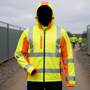 <b>High</b>-<b>Visibility</b> JIM Size L Yellow/Orange <b>Softshell</b> Safety & Survival Gear <b>Jacket</b> - Product Image 3