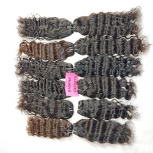 Extensions de cheveux de tressage à double trame indiennes non transformées à la machine à vagues profondes avec cuticule alignée Cheveux humains pour tresses - Product Image 5