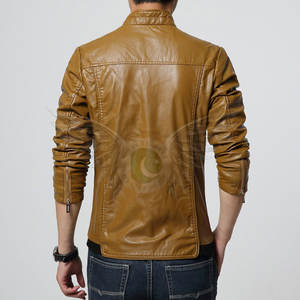 Veste d'hiver en cuir à manches longues pour hommes, usage extérieur, souple, meilleure vente - Product Image 2