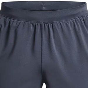 Pantalones cortos de gimnasio de verano con logotipo personalizado para hombre, pantalones cortos de entrenamiento de estilo callejero, cierre de cintura elástica, lona teñida lisa de Color sólido - Product Image 6