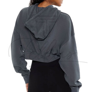 2026 Customised Street Wear Fashion Logo Custom <b>Crop</b> <b>Top</b> Hoodie Lightweight Seamless High Quality Breathable Women's Plus Size - Product Image 4