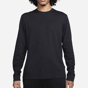 Men Premium Long Sleeve Crew Neck T Shirt 100% Polyester <b>Yarn</b> Dyed Soft Lightweight Breathable Eco-Friendly Quick Dry Loose Fit - Product Image 1
