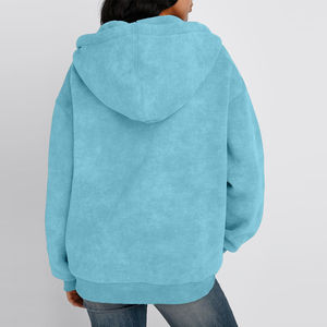 Sweat-shirts à capuche en coton décontractés pour femmes, dernière conception 2026, prix de gros, logo personnalisé imprimé, sweat-shirt à capuche à fermeture éclair pour femmes - Product Image 2