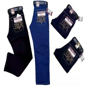 กางเกงยีนส์ขาตรงแบบพรีเมี่ยมสำหรับเด็กผู้ชายผ้าที่ทนทานพร้อมสไตล์ฟอกสีทันสมัยใส่สบายและมีสไตล์ - Product Image 1