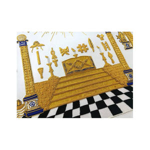 Master Mason Blue Lodge Delantal Bordado a mano George Washington Masonic Delantal Servicio OEM - Product Image 5