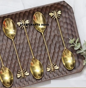 ชุดมีดทำจากทองเหลืองมีดใช้ในร้านอาหารชุดเครื่องใช้บนโต๊ะอาหารลายดวงดาวพระจันทร์พร้อมไม้ - Product Image 6