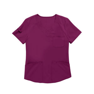 Meilleures ventes de tenues de médecin pour femmes, couleur bleu marine, manches courtes, ensemble de blouses médicales à séchage rapide avec design personnalisé - Product Image 3