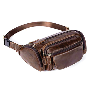 Men's Leather Messenger Bag Shoulder Crossbody <b>Backpack</b> Bags <b>Purse</b> for Women Vintage Casual Daily Use Leather Waist Bags - Product Image 1