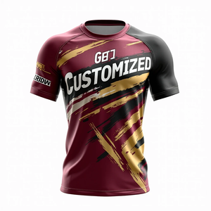 MMA Rash Guard personnalisé Performance Fit avec des styles de manches personnalisés et une illustration lisse sublimée kimono de jiu jitsu - Product Image 1