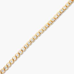 Exclusive Women's Lab Grown Diamond <b>Bracelet</b> 925 Silver 10K <b>Gold</b> Classic Chain Detailing IGI Certified Elegant Gift Jewelry - Product Image 2