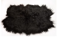 Tapis en peau de mouton islandaise naturelle noire Quatro 4, magnifique tapis en cuir de peau de mouton islandaise, style scandinave