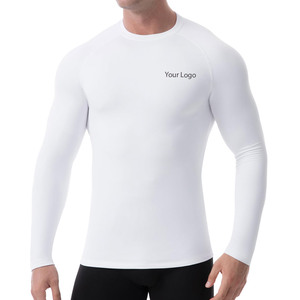 Camisetas Interiores de Cuello Redondo para Hombre, de Alta Calidad, Ligeras, Ajustadas, de Color Sólido, Transpirables, de Spandex/Poliéster, para Entrenamiento - Product Image 2