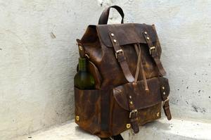 SAC À DOS EN CUIR Pour Hommes Voyage Sac À Dos Homme Véritable Quotidien Sac Pack Personnalisé Gravé Vintage École Bureau Ordinateur Portable Sac À Bandoulière - Product Image 6