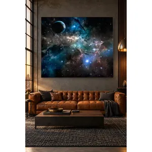 Impresión en lienzo de la nebulosa azul Fida y la galaxia planetaria - Product Image 2