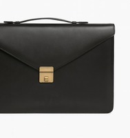 Bolso de Cuero Genuino de Primera Calidad, Suave y Ligero, con Cierre de Cremallera, para Uso Profesional, Elegante y Lujoso, Unisex, para Portátil, de Cuero Real
