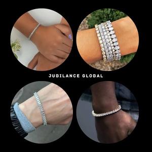 Pulsera DE TENIS 3mm Lab Diamond 10K Oro 7 pulgadas Cadena DE TENIS Iced Out Bling Hip Hop Joyería Pulsera de cadena de tenis - Product Image 3