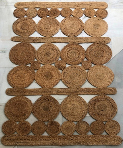 Tapis Dhurrie en jute fait main de luxe du fabricant direct tressé cousu à la main multi-texturé pour une utilisation intérieure/extérieure Excellent - Product Image 3