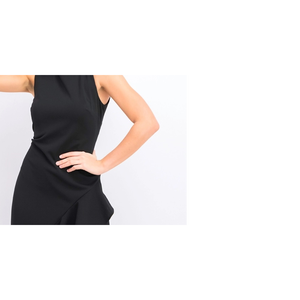 Abito Nero da Donna Calvin Klein Taglia 2 Senza Maniche con Orlo Arricciato, Silhouette a Tubino Comoda con Vita Naturale - Product Image 3