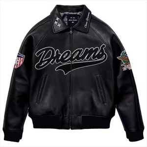 Nueva Chaqueta de Invierno Personalizada con Parches, Bordados de Pedrería, Estilo Vintage Letterman, Universitaria, Béisbol, Bomber, Varsity, con Cierre Frontal - Product Image 3