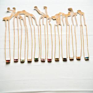 92.5 Argent Baguette Clair Quartz Gemstone 18 Pouces Collier-0.5 Micron Or Vermeil Charme Collier-Bijoux En Gros - Product Image 3