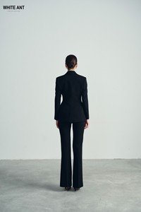 EUPHEMIA PANTALONES LARGOS Con Bolsillos Rayón Spandex Tejido Pantalones de cintura alta Piernas rectas ligeramente acampanadas Pantalones de mujer - Product Image 6