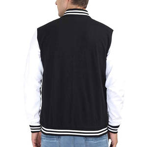 Chaqueta universitaria de lana de talla grande con logotipo personalizado para hombre, ropa de calle cálida de invierno con cuello levantado, precio de lona transpirable - Product Image 4