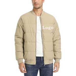 Veste en duvet matelassée à logo personnalisé avec doublure en toile à col montant et logo à fermeture éclair complète sur le devant - Product Image 2