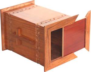 Caja de urna de madera para cenizas de adultos | Urnas de cremación de madera para hombres y mujeres Cruz de latón Urnas decorativas hechas a mano Cenizas humanas grandes - Product Image 5