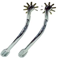 Nouveau cheval Long cou Western Cowboy éperons en argent allemand/acier inoxydable Western éperons/aluminium Western éperons fabriqués par Shu & Co