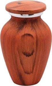 Urne funéraire souvenir finition bois pour cendres Urne en aluminium avec finition en bois de cèdre peint Capacité de 3 pouces cubes cremains - Product Image 2