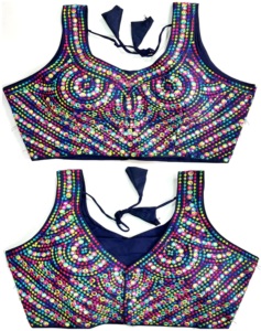 Blusa moderna con cuello en V, patrón bordado con hilo de lentejuelas y espejo de papel de aluminio, vestido de novia tejido de poliéster a la moda - Product Image 1