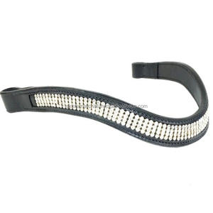 Banda para la frente de caballo de cuero genuino cómoda y ligera, cristales acolchados suaves, banda decorativa para la frente de cuero para caballo, todos los tamaños - Product Image 2