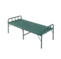 Lit pliant en métal robuste, lit simple pliable en acier avec tête de lit pour les casernes, les camps, les dortoirs