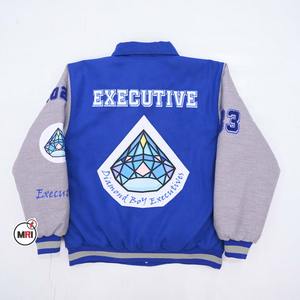 OEM Custom Logo Letterman Jacket Casual Baseball Varsity Bomber jacket Embroidery Chenille Men's <b>Vintage</b> Cotton Jacket - Product Image 6