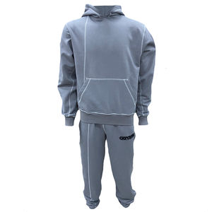 Custom Men Casual Tracksuit With Contrast Stitch Sport Hoodie And Sweatpants Set Embroidery Sportswear <b>Oversized</b> <b>Joggers</b> Sets - Product Image 1