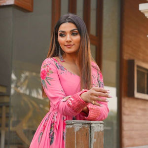 Conjunto de vestidos de diseñador, ropa de fiesta completamente cosida, tela de Georgette de imitación, vestido de boda, trabajo de secuencia bordado - Product Image 1