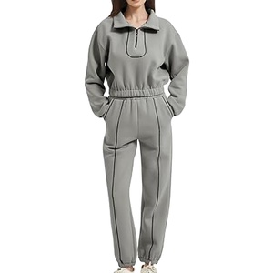 ชุดวอร์มใส่วิ่งของผู้หญิงชุดวอร์มใส่วิ่งแบบกำหนดเองชุดวอร์มเนื้อผ้าซิปแบบสวมหัวกางเกงกางเกงวิ่งชุดวอร์มสำหรับผู้หญิง2026 - Product Image 4