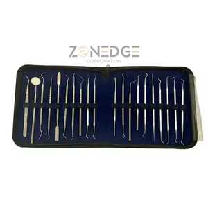 Top qualité avec pochette en cuir Pu 20 pièces détartreurs dentaires Kit complet médical basique général Instruments de chirurgie dentaire ensemble - Product Image 1