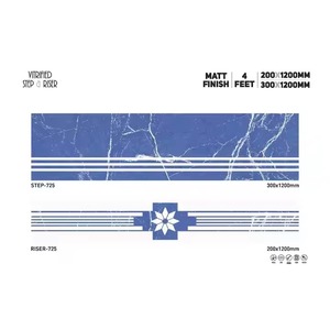 Vistaar Acabado Mate 48x12 48x8 GVT Porcelana Antideslizante Escalón Elevador Azulejos 11mm Mármol Negro Verde - Product Image 3