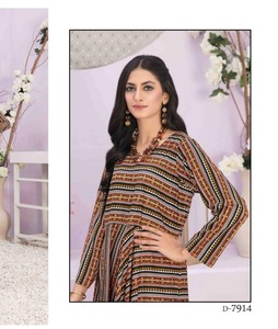 Haute qualité respirant lin dames Salwar Kameez robe Style pakistanais modeste solide impression conception droite naturel femmes - Product Image 4