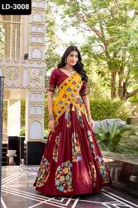 Indian Ethnic Wear Tussar Silk Material Printed And Foil Work With Lace Touch Up Heavy Treaditional Wear Lehenga Choli for Women - Product Image 6